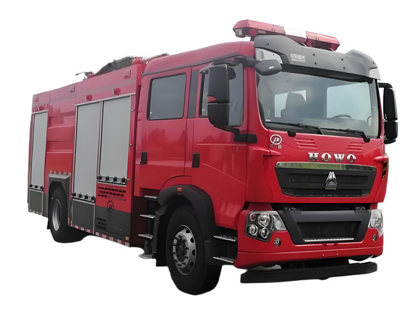 豪沃7噸干粉泡沫聯(lián)用消防車